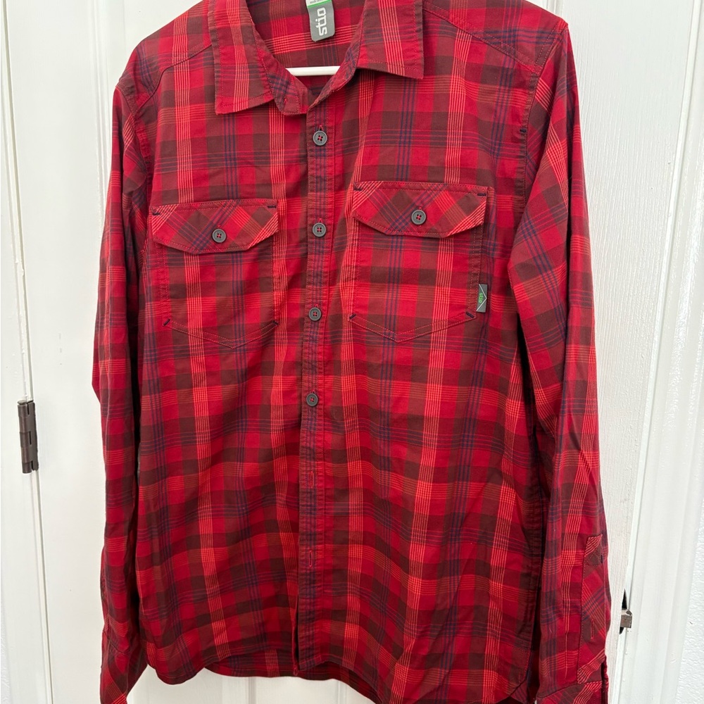 Stio Red Plaid Button Down Shirt